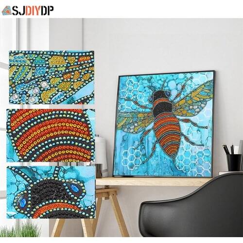 SJDIYD Special Shape Diamond Painting Animal Bird DIY 5D Part Diamond Cross Stitch Kit Crystal Rhinestone Embroidery Art 30X30cm