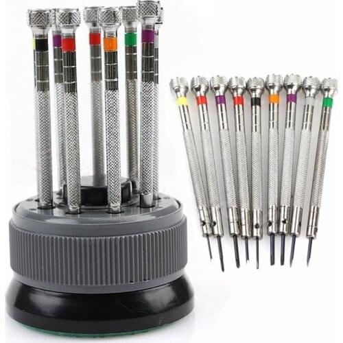 9Pcs 0.8mm-2.0mm Watch Screwdriver Screw Driver Kit Repair Tools Set For Watches Glass