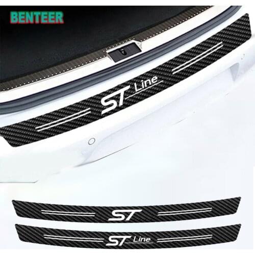 Carbon fiber ST ST Line Car Bumper Sticker For Ford Focus Fiesta Mondeo Fusion Escape Edge Ecosport Kuga