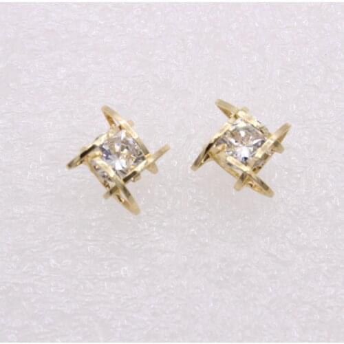New Fashion Hollow Out Square AAA Zircon Earrings Simple Women Rhinestone Gold Silver Color Earring Charm Lady Party Jewelry