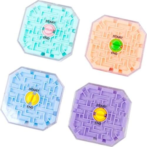 Educational Toy3D Maze Magic Cube Transparent Ten-Sided Puzzle Speed Cube Rolling Ball Game Cubos Maze Toys For Children Gift