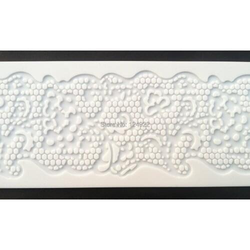 Wholesale 10Pcs/lot CT-5017 Floret Shapes Lace Soft 100% Platinum Silicone Cake Fondant Embossing Gum Paste Decorating Mold Tool