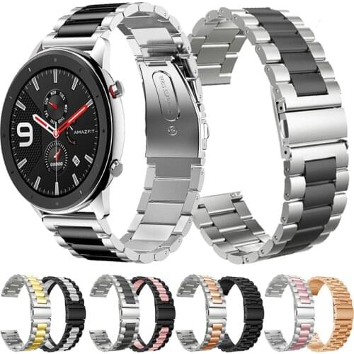 Stainless Steel Straps For Xiaomi Huami Amazfit GTR 47mm 42mm Smart Watch Band Bracelet Strap For Amazfit Stratos 2 3 GTS Correa