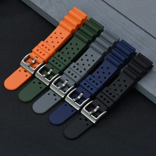 Premium-Grade Silicone Rubber Watch Strap 20mm 22mm For Seiko Casio Watch Waterproof Quick Release Men Women Generic Watchbands