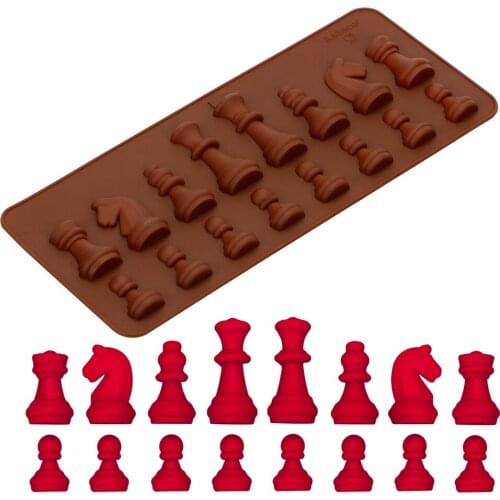 HOOMIN SiliconeChess Shaped Bakeware Chocolate Mold Ice Sugar Cake Mould DIY Baking Mould Decoration Tools Kitchen Accessories