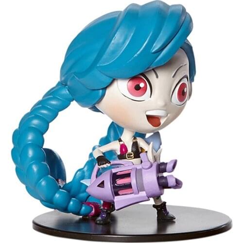 League of Legends Jinx Cute Cartoon Character Model Anime Games Peripheral Toys Hand-Made Model Decoration Doll Toy Gifts