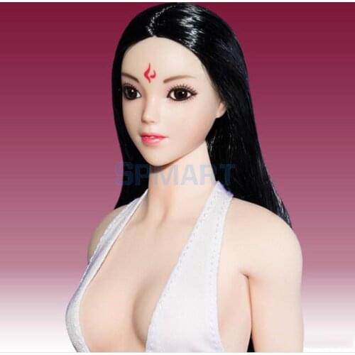1/6 Scale Head Sculpt for 12'' Female Action Figure Black Long Hair