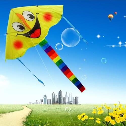 2017 New Design smiling face kite Smile Stunt Kites Cometa Child Toys Four Color Angel y Sports Beach toy