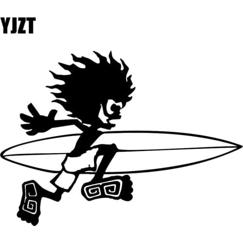 YJZT 18CM*13CM BMX Snowboard Scooter Surf Van Fashion Vinyl Car-Styling Stickers Decals Black/Silver C31-0282