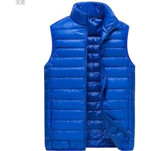 2020 Winter Men' Sleeveless Vest Jackets Fashion Male Cotton-Padded Vest Coats Men Stand Collar Warm Waistcoats Clothing