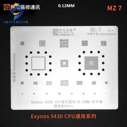 0.12MM Amaoe BGA Reballing Stencil Exynos 5430 CPU EMMC PM IC POWER WIFI AUDIO IC CHIP For Meizu MX4 Pro Tin Solder Template