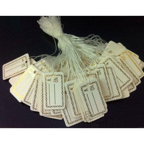 100 pcs/lot Blank Pricing Tags Packaging Label Garment Tags Gift Card Silver Gold DIY String Price Label Paper