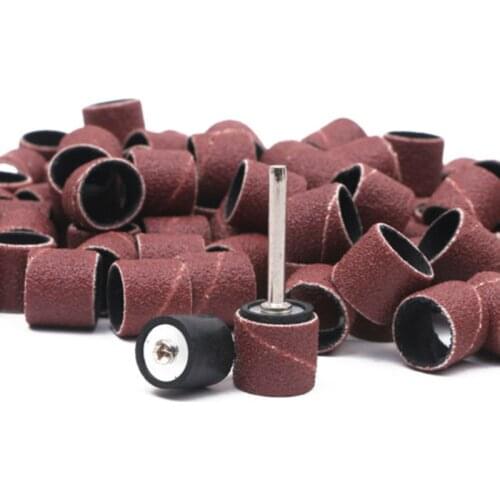 100pcs Sanding Drum Sleeves Mandrel 120 Grit Wood Working Polishing Sanding Drums Abrasive Rotary Tools