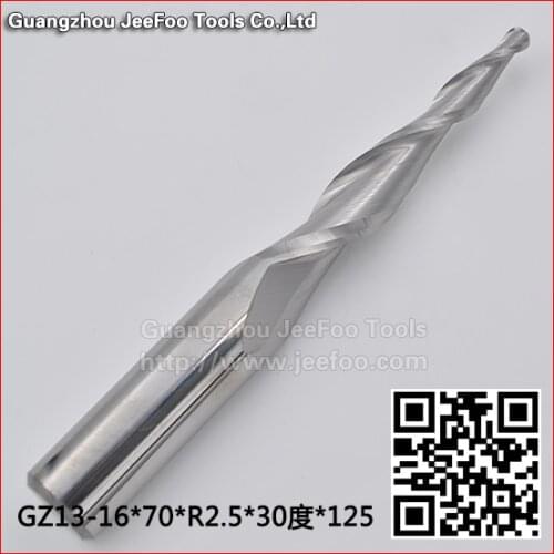 16*70*R2.5*30 Two Flute Taper Ball Nose Cutter /Carbide 2 Flute Ball Nose Bits /Taper Bits