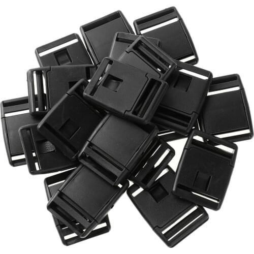 20Pc Flat Pressing Buckles Durable Schoolbag Backpack Straps Adjusting Toggles Plastic Opening Buttons DIY Bag Waist Belt Buckle