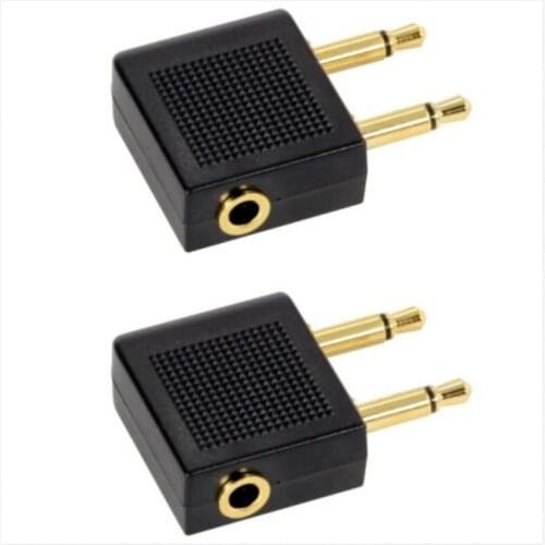 200 pcs Airplane Travel Headphone Earphone Jack Audio Adapter, 3.5 to 2 x 3.5mm