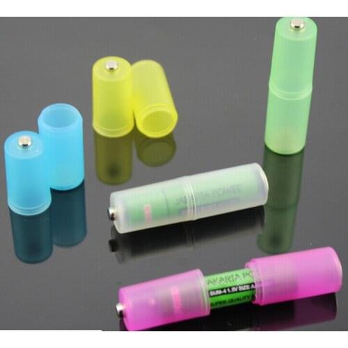4pcs/lot New Convenient Concise For AAA to AA Size Cell Battery Adaptor Adapter Case Converter Switcher (not springs)