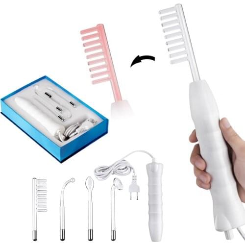 4 in 1 High Frequency Electrotherapy Wand Glass Tube Beauty equipment Acne Tag Spot Remover Hair Facial Skin Care Body Massager