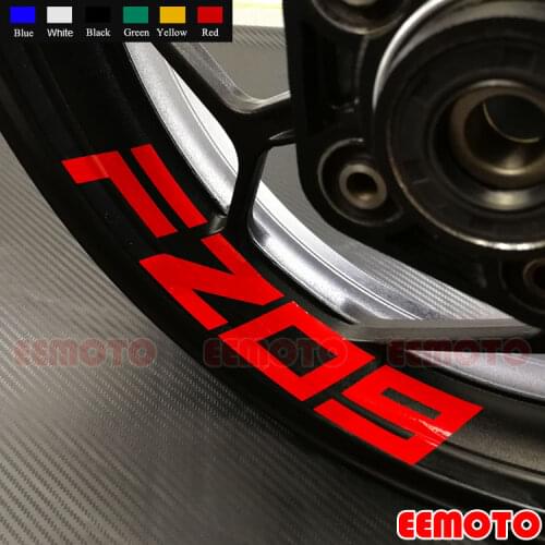 8 X Custom Iner Rims Decals Wheels Reflective Stickers Stripes Waterproof Motorcycle Motor Bike For FZ09 FZ 09