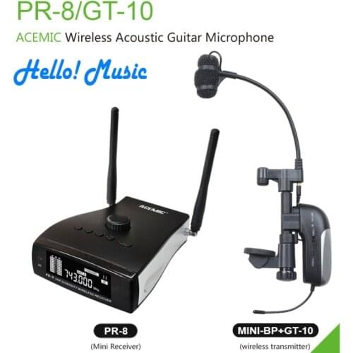 ACEMIC PR-8/GT-10T professional stage wireless instrument microphone system for acoustic Guitar,Ukelele