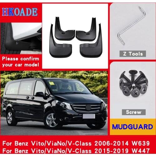 Car Fender Mud Flaps For Mercedes Benz Vito Viano V Class 2019~2006 W639 W447 Mudguards Splash Guards Fender Mudflaps Car Fender