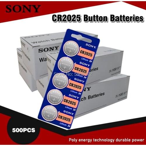 500PCS/LOT SONY Original cr2025 Button Cell Batteries cr2025 3V Lithium Coin Battery For Watch Calculator Weight Scale