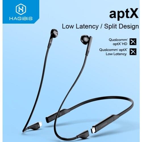 Hagibis Wireless Bluetooth 5.0 Headphones Sports Neckband Earbuds aptX-LL Earphones Stereo Noise Cancelling with Qualcomm chip