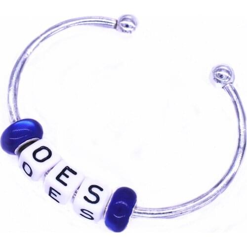 Handmade Beaded Greek Letters OES Bangles Order Eastern Star Cuff Open Bangle Jewelry