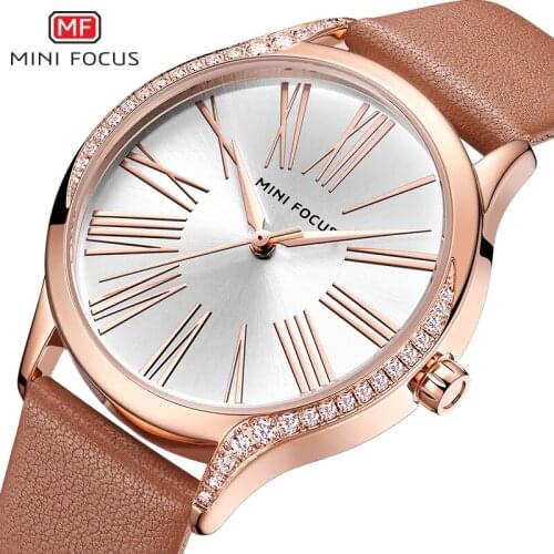 MINIFOUCS Luxury Leather Quartz Watches Women Simple Casual Wrist Watch Lady Top Brand Waterproof Relogio Feminino Clock 0259L