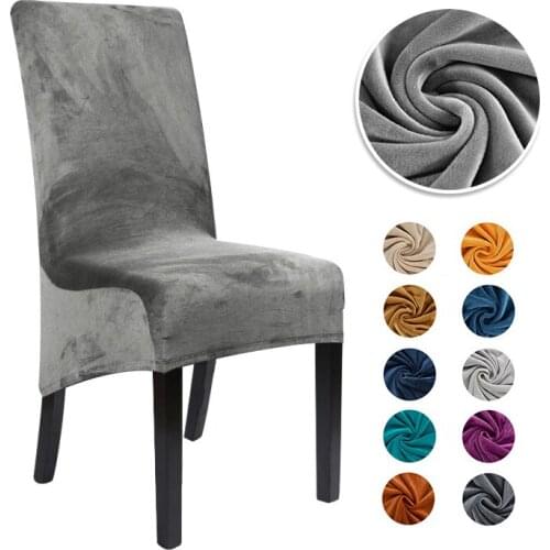 1/2/4/6 Pieces Velvet Fabric XL Size Chair Cover Large Big Size Long Back Chair Covers Seat Chair Case For Restaurant Hotel