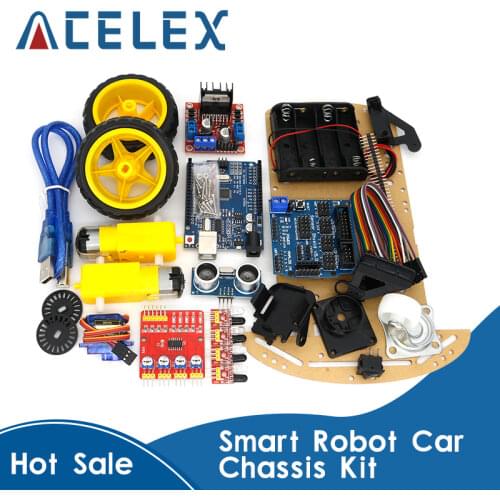 New Avoidance tracking Motor Smart Robot Car Chassis Kit Speed Encoder Battery Box 2WD 4WD Ultrasonic module For Arduino kit