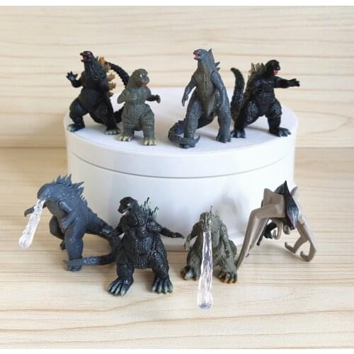 Godzilla Vs Kong Action Figure Dinosaur Skull Island Muto 8pcs Playset King of Monster Model Collection Animal Doll Kid Gift Toy