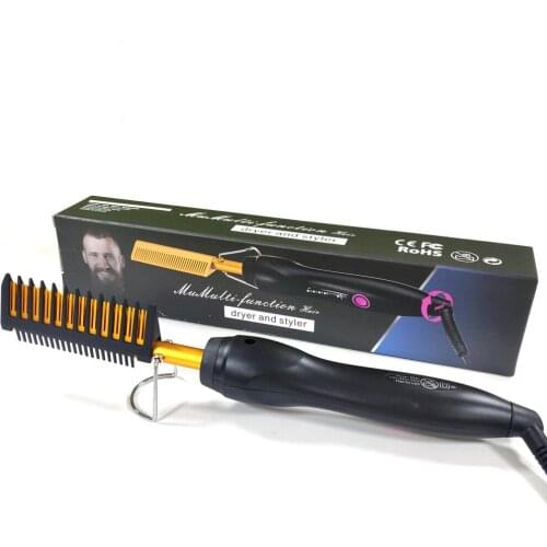 Electric Hot Air Curling Dry Copper Comb Fast Hair Straightener Comb Mens Beard Comb 360 Degree Rotation Straightener
