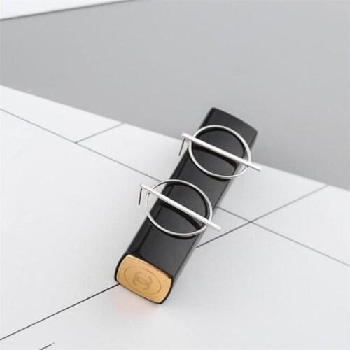 Season Gate 925 Sterling Silver Geometric Creative Round Hollow Cross Bar Fashion Earrings for Women Girls Jewelry Gift SE040