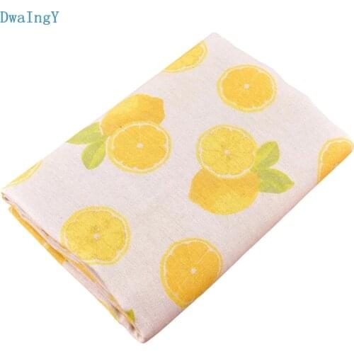 Lemon,Printed Cotton Linen Fabric For Sewing DIY Quiltin Sofa Table Cloth,Furniture Cover Tissue Cushion Material 50x150cm