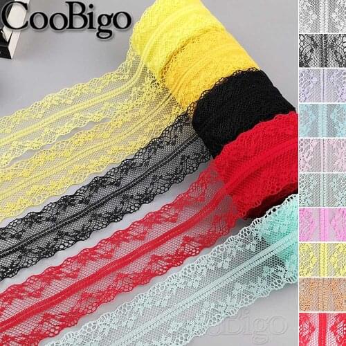 10Yard Lace Trim Ribbon Embroidered Bilateral Net Colorful Lace Fabric Ribbon 4cm for DIY Sewing Decoration Clothing Accessories