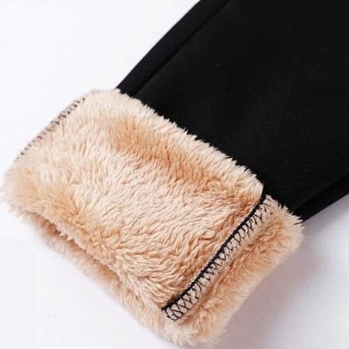 Leggings Women Lamb Hair Thickened Pants Winter High Waist Warm Resilience Trousers Fashion Slim Plus Size 6X Outdoor Leggings