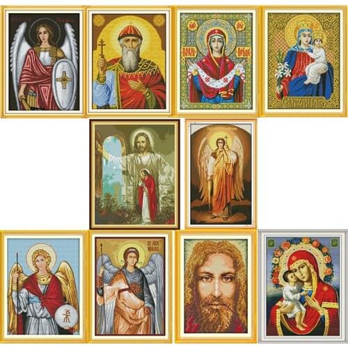 Cross Stitch Kits Religious Figure Printed 11ct 14ct Fabric Embroidery Home Decoration Cross Stitch Embroidery Needlework Sets