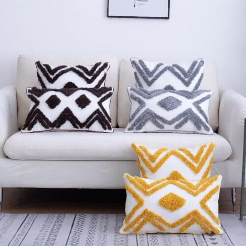 Modern Minimalist Tufted Pillowcase Bohemian Style Cushion Cover 45x45cm Home Decoration Cute Pillow