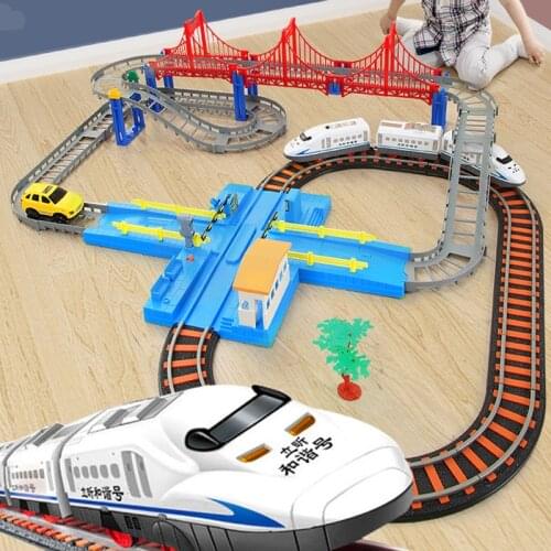 New Electric Train Toy Rails Train Model Childrens Railway Set Trains High Speed Rails RC Trains Set Simulation Model Toy Set