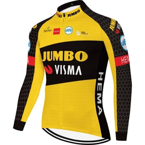 NEW pro team Jumbo Visma 2021 maillot cyclisme homme Long sleeve bicycle cycling Wear summer spring cycling jersey men