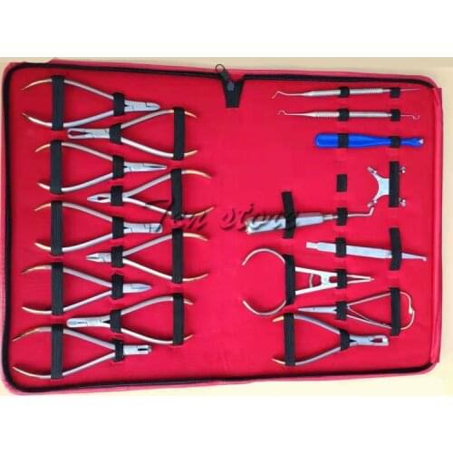 Orthodontic Orthodontic 18 Piece Set Orthodontic Tool Dental Technician Complete Set of Dental Orthodontic Stainless Steel Instr