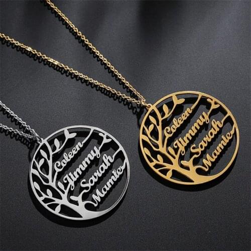 Custom Name Necklace Pendant Stainless Steel Personalized Tree of Life Pendant Necklace for Women Drop Shipping