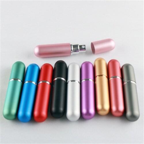 Hot Sale 1 Piece 5ml Refillable Portable Mini perfume bottle &Traveler Aluminum Spray Atomizer Empty bottle Random Color