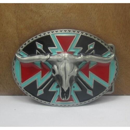 BuckleClub retro zinc alloy BULL head belt buckle western jeans gift belt buckle FP-03529 for 4cm width belt drop shipping