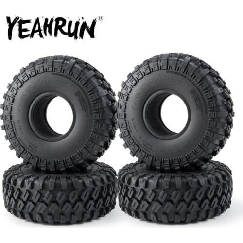 YEAHRUN 1/4pcs 1.9" Rubber Tyre Wheel Tires for 1:10 RC Rock Crawler Axial SCX10 SCX10 II 90046 AXI03007 TRX-4
