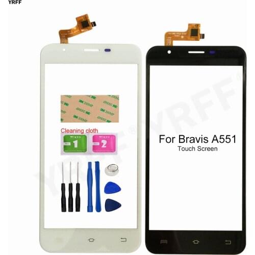 For Bravis A551 Touch Screen Digitizer Front Glass Panel Lens Sensor Assembly Parts Free Shipping