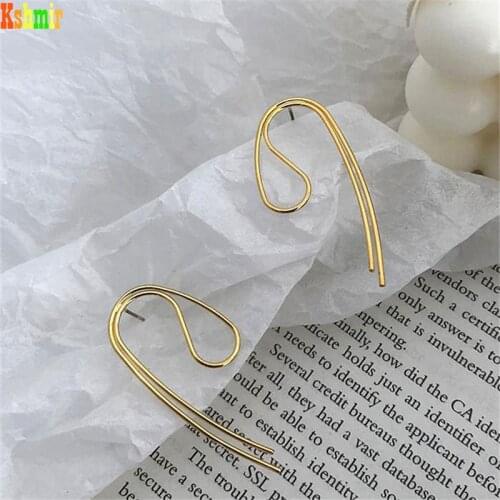 Kshmir2021 IRREGULAR LINE EARRINGS METAL COPPER EARRINGS REtro GEOMETRICAL WOMENS FASHION EARRINGS JEWELRY GIFT