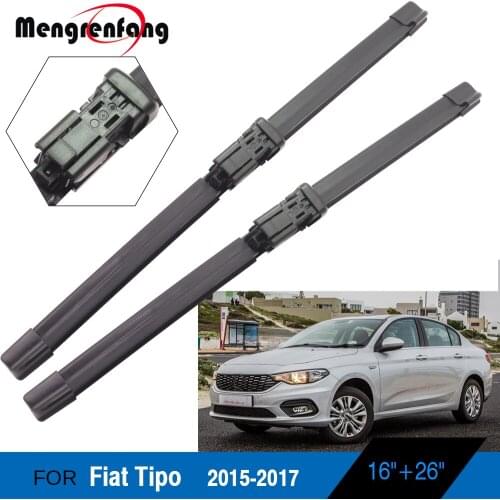 2 Pieces Car Front Windscreen Wiper Blades Soft Rubber Wiper Push Button Arms For Fiat Tipo 2015 2016 2017