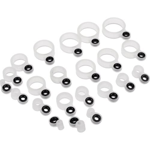 22pcs Silicone Fishing Rod Guides Eye Rings Line Rings DIY Parts, 22 Different Sizes Mixed